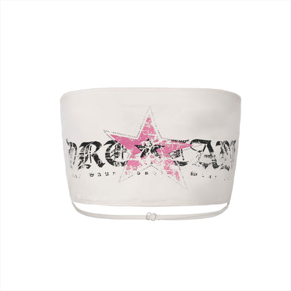Punk Graphic Strapless Bustier