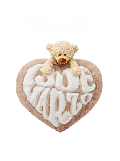 Bear Heart Plush Pillow