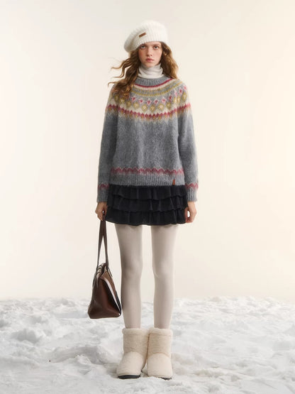 Tiered High-Waist A-Line Puff Skirt