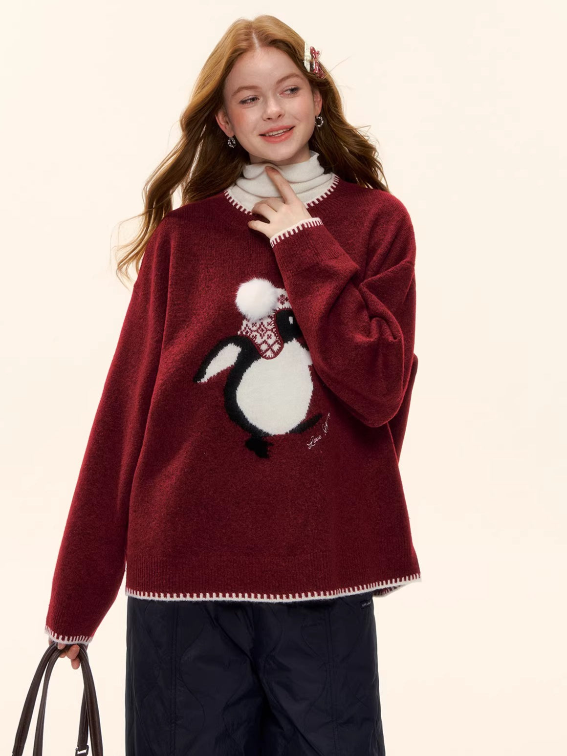 Jacquard Wool-Blend Knit Sweater