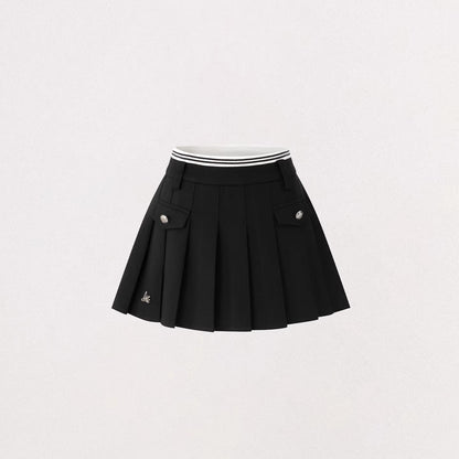 High-Waisted A-Line Pleated Skirt