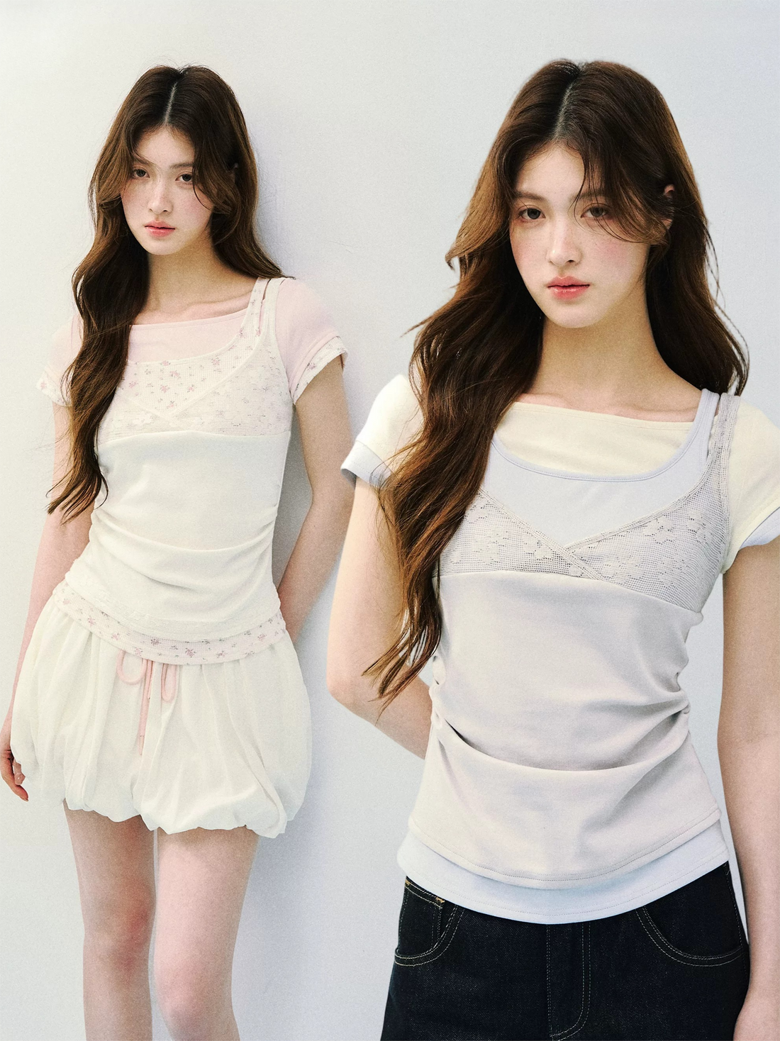 Layered Lace Knit Tee