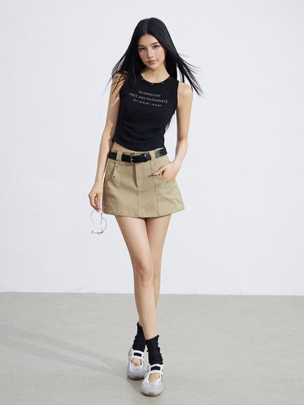 A-Line Utility Mini Skirt