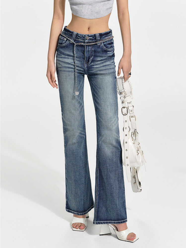 Heavy-Duty Low-Waist Straight Denim Pants