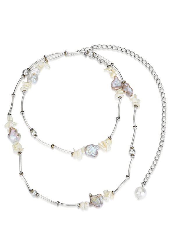 Double-wear Baroque Pearl Waist Chain/ Necklace