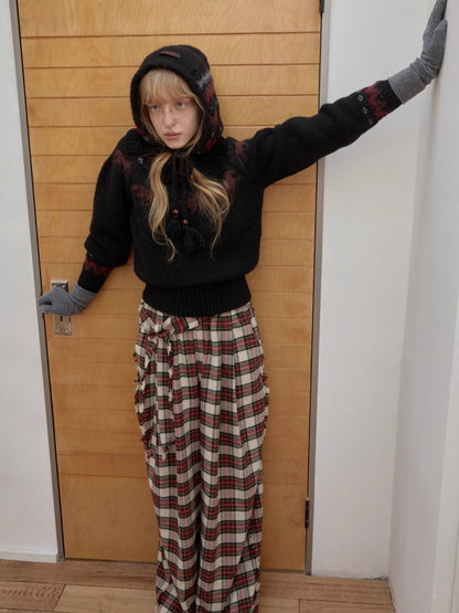 Fair Isle Pony Jacquard Knit Balaclava Hat