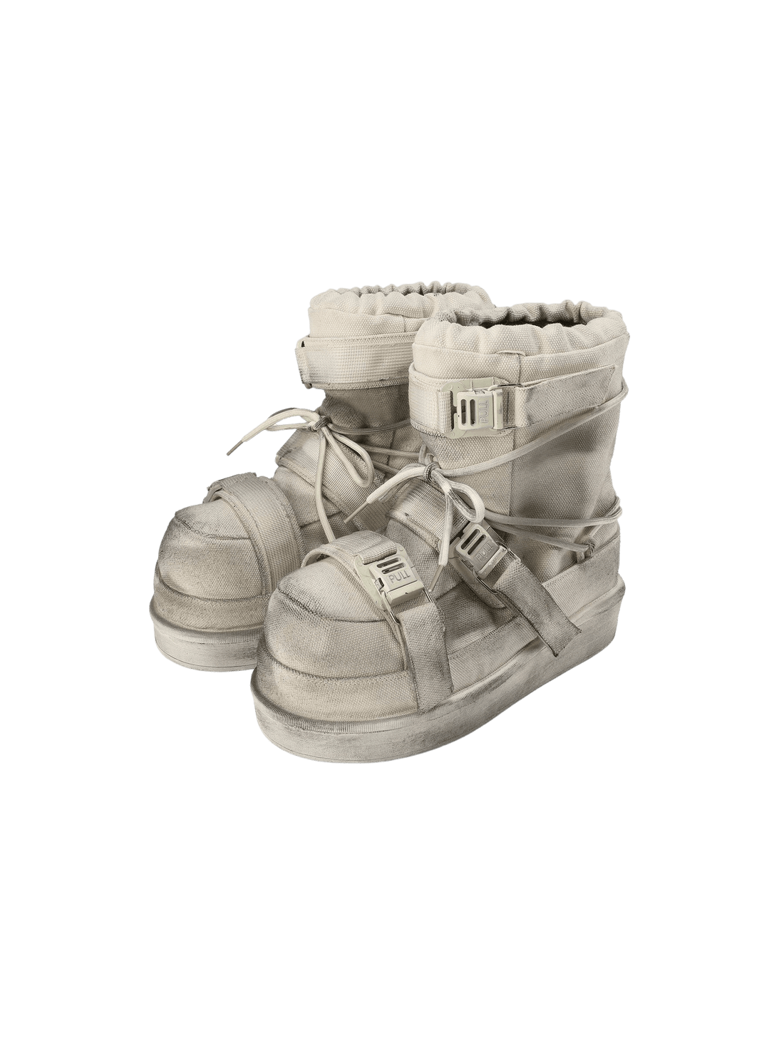 Detachable Sole Distressed Snow Boots