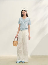 Lace Spliced V-Neck Knitted T-Shirt - CHINASQUAD