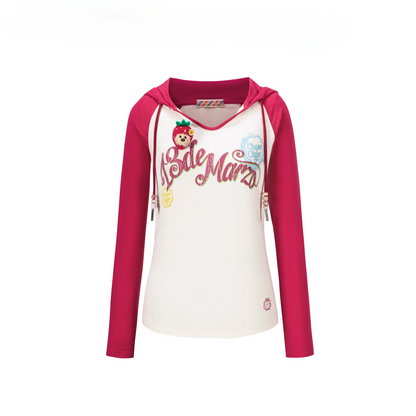 Raglan Sleeve Hooded Long Sleeve Tee