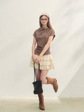 Elastic Pleated Crew Neck T-shirt - CHINASQUAD