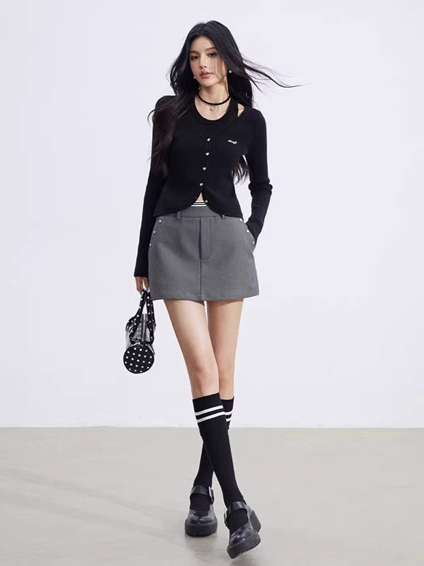 Cut-Out Layered Knit Base Layer