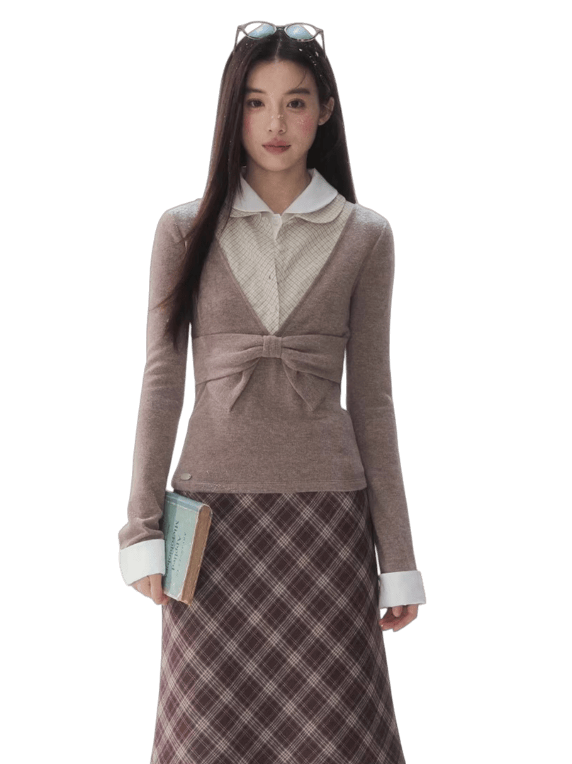 Vintage Peter Pan Collar Layered Blouse