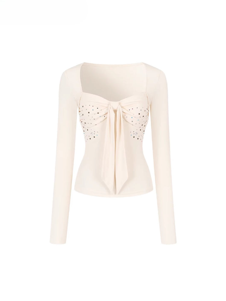 Bowknot Colorful Hot-Fix Blouse