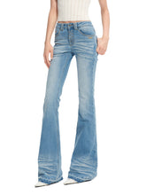 Washed Stretch Skinny Micro-flare Jeans - CHINASQUAD
