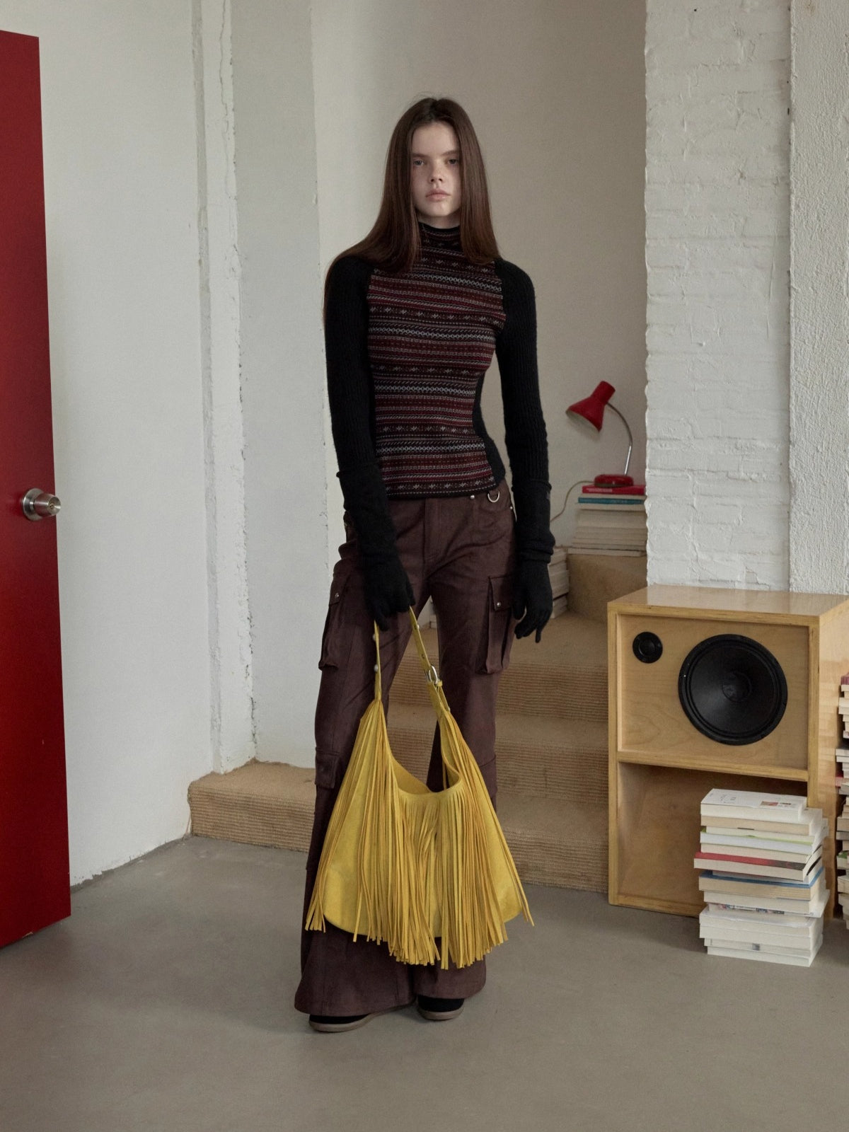 Fair Isle Raglan Knit Turtleneck Sweater