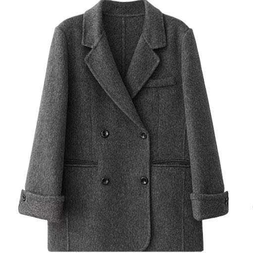 Mid-Length Double-Faced Wool Blazer
