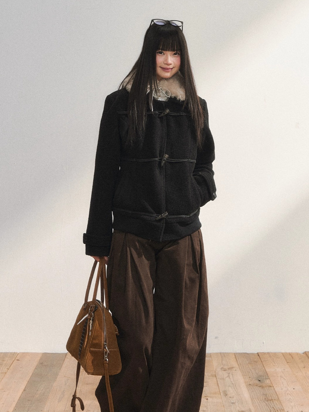 Original Design Black Duffle Wool Jacket