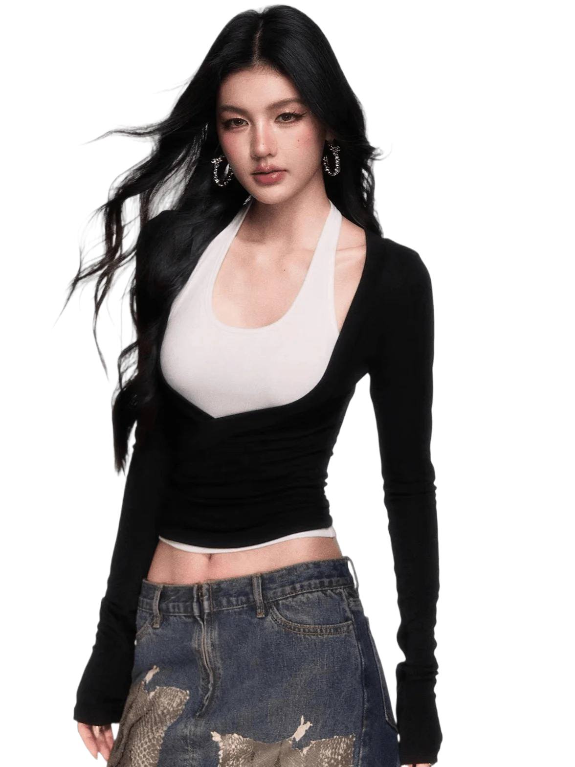 Layered Long-Sleeve Slim-Fit T-Shirt Set