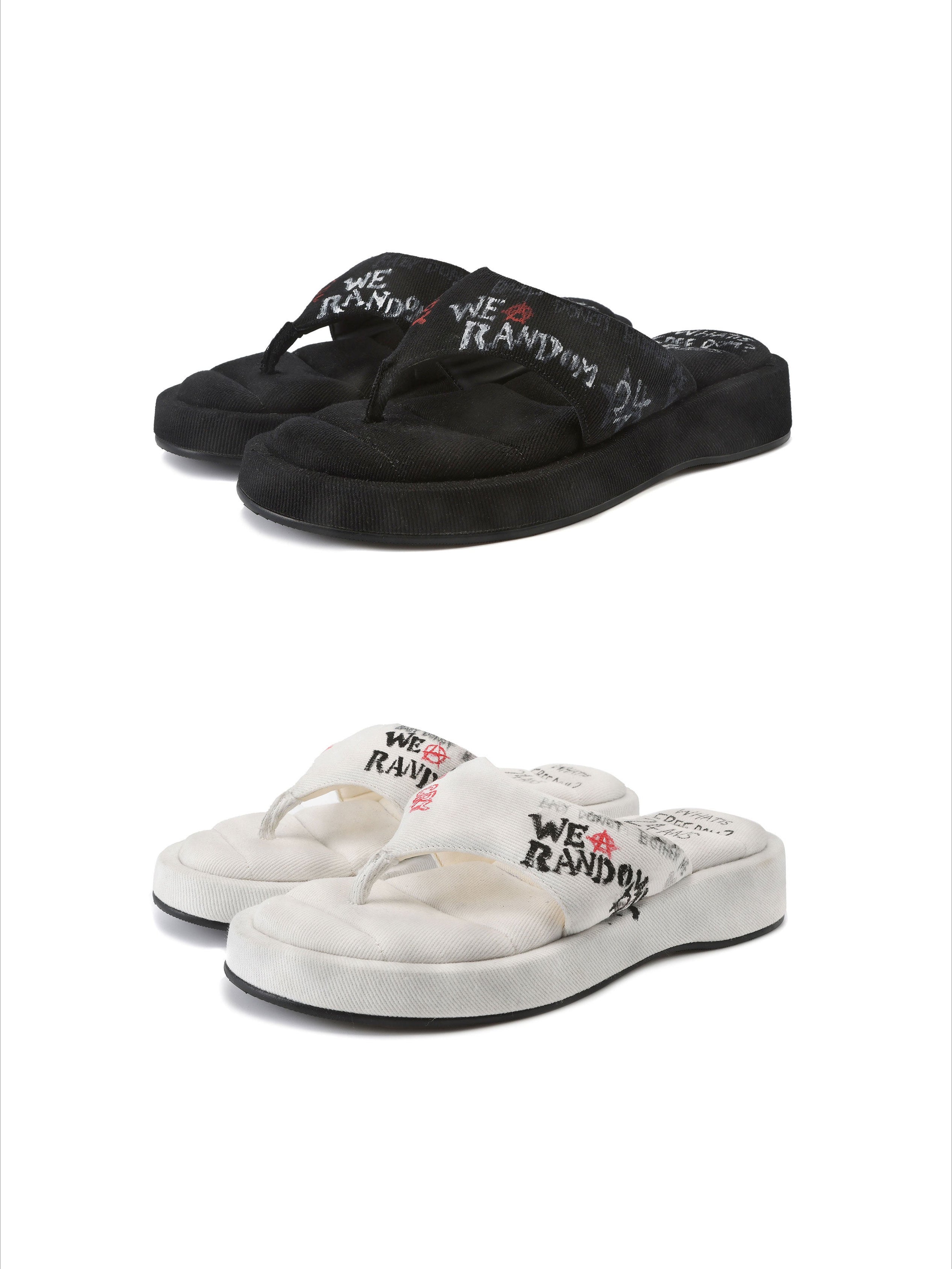 Grunge Hand-Painted Canvas Slippers
