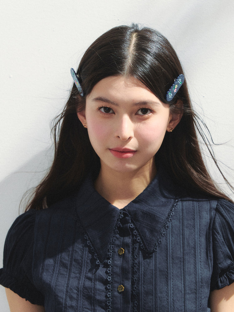 Hand-painted Flower Acetate Hair Clip