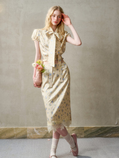 Lazy Shirt Lace Dress Set