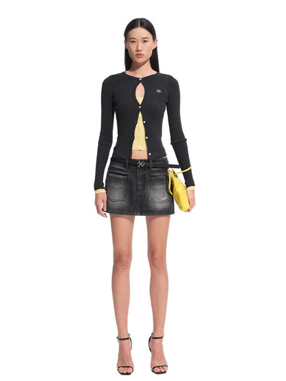 &quot;Caracal Series&quot; Washed Mini Skirt - CHINASQUAD