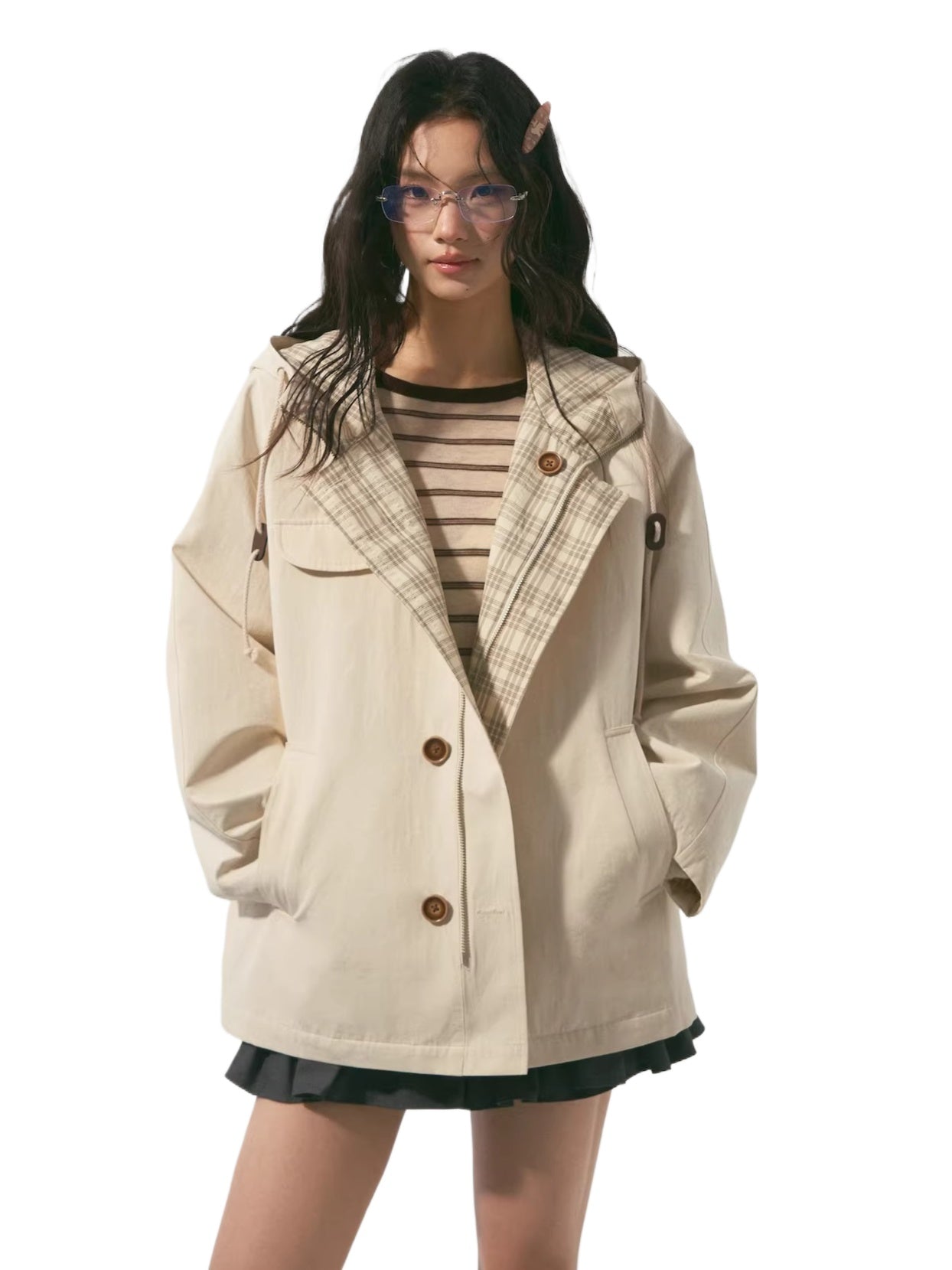 Reversible Hooded Windbreaker Jacket