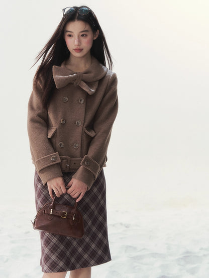 Vintage Double-Breasted Chestnut-Warm Jacket