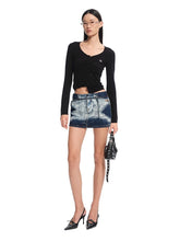 "Feria Series" Volcano Washed Denim Mini Skirt - CHINASQUAD