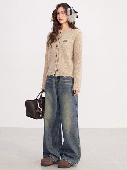 Chunky-Knit Wool-Blend Winter Cardigan