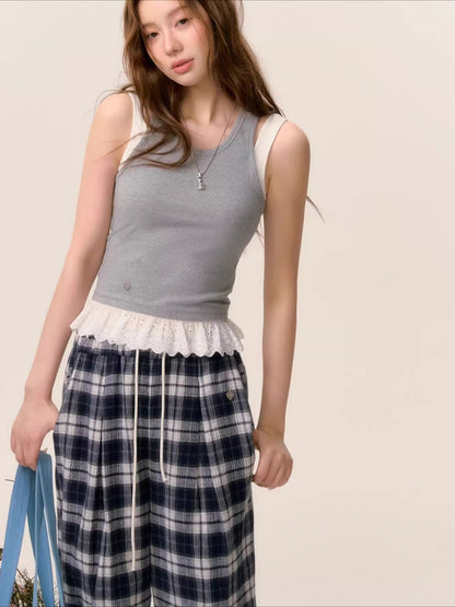 Petal Lace Strapped Tank Top