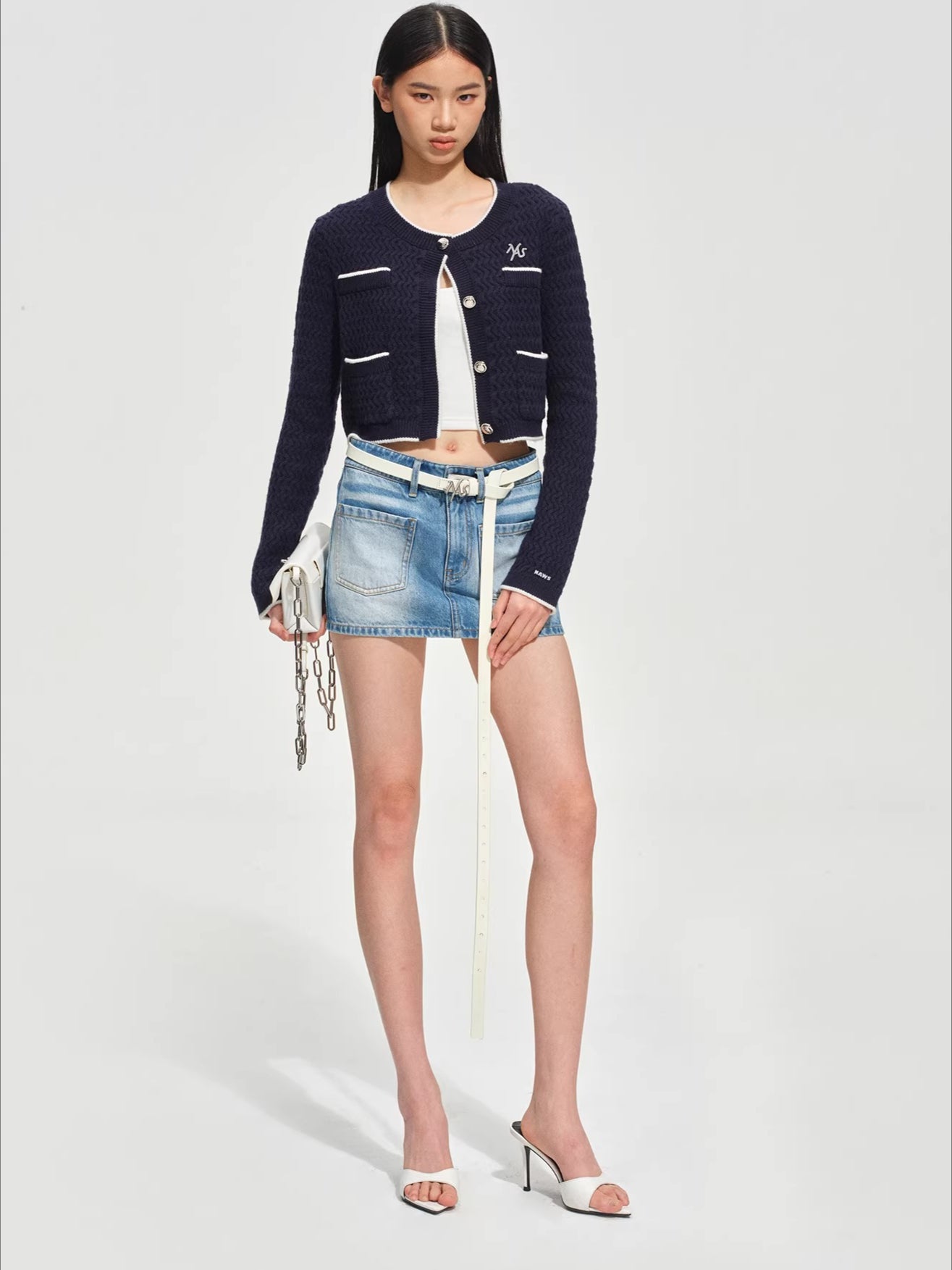 Wanderer Knight Cropped Cable-Knit Cardigan