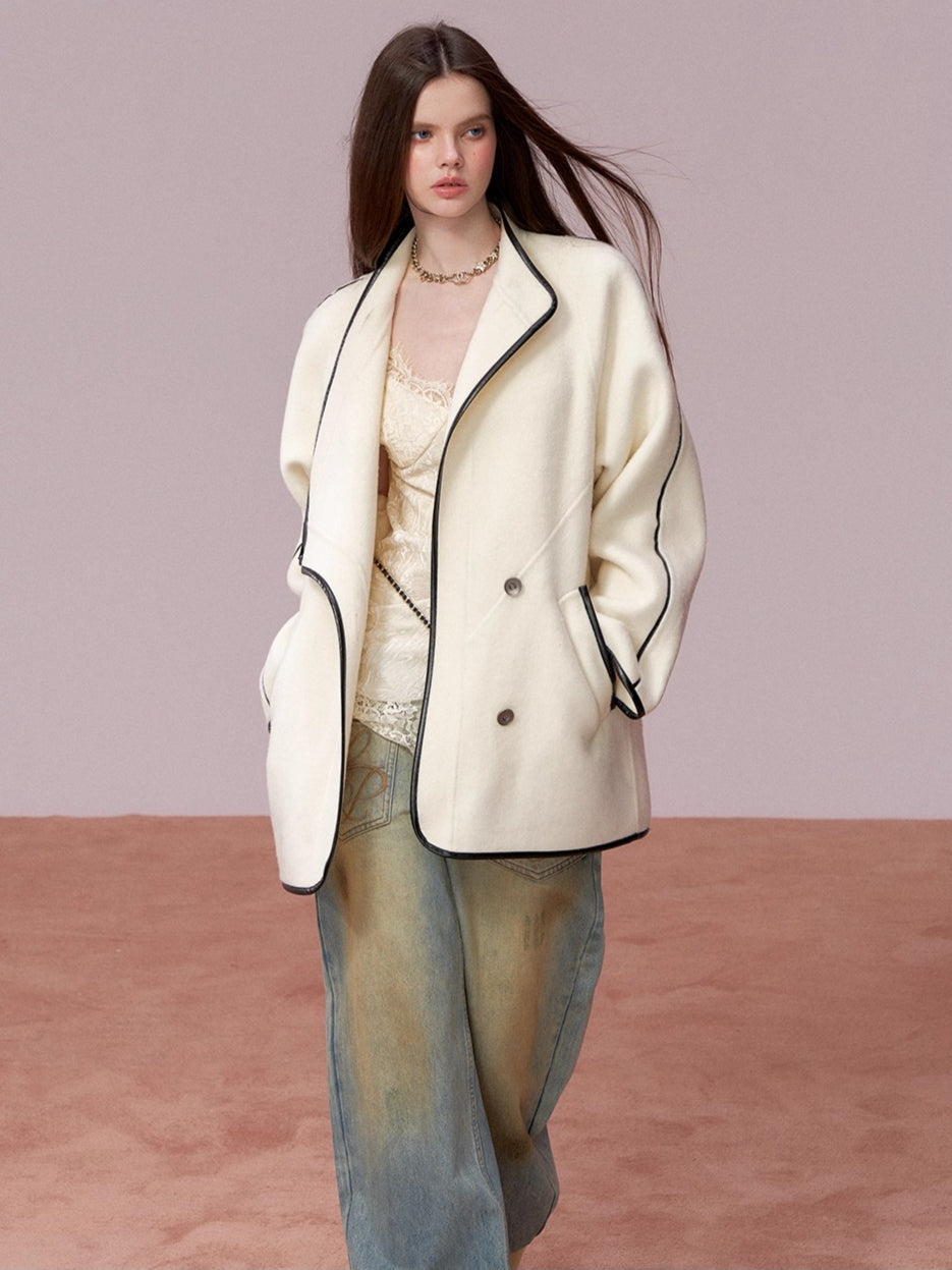 Vintage Shearling-Wool Double-Faced Coat