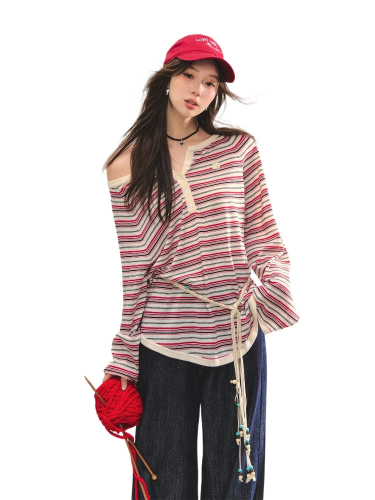 Multi-wear Striped Knit Top