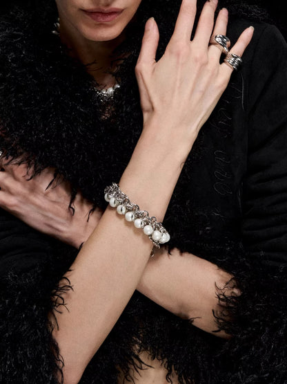 Wrapped Beaded Pearl Bracelet