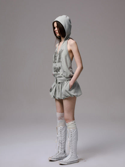 Hooded Backless Vest &amp; Hoodie Set - CHINASQUAD