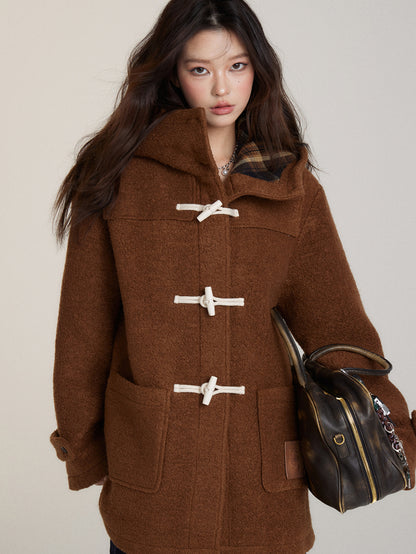 Preppy Plaid Shearling Coat