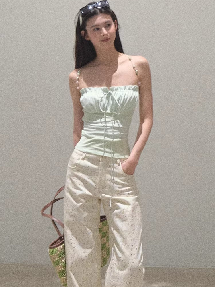 Pure Cotton Graphic Print Relaxed Pants