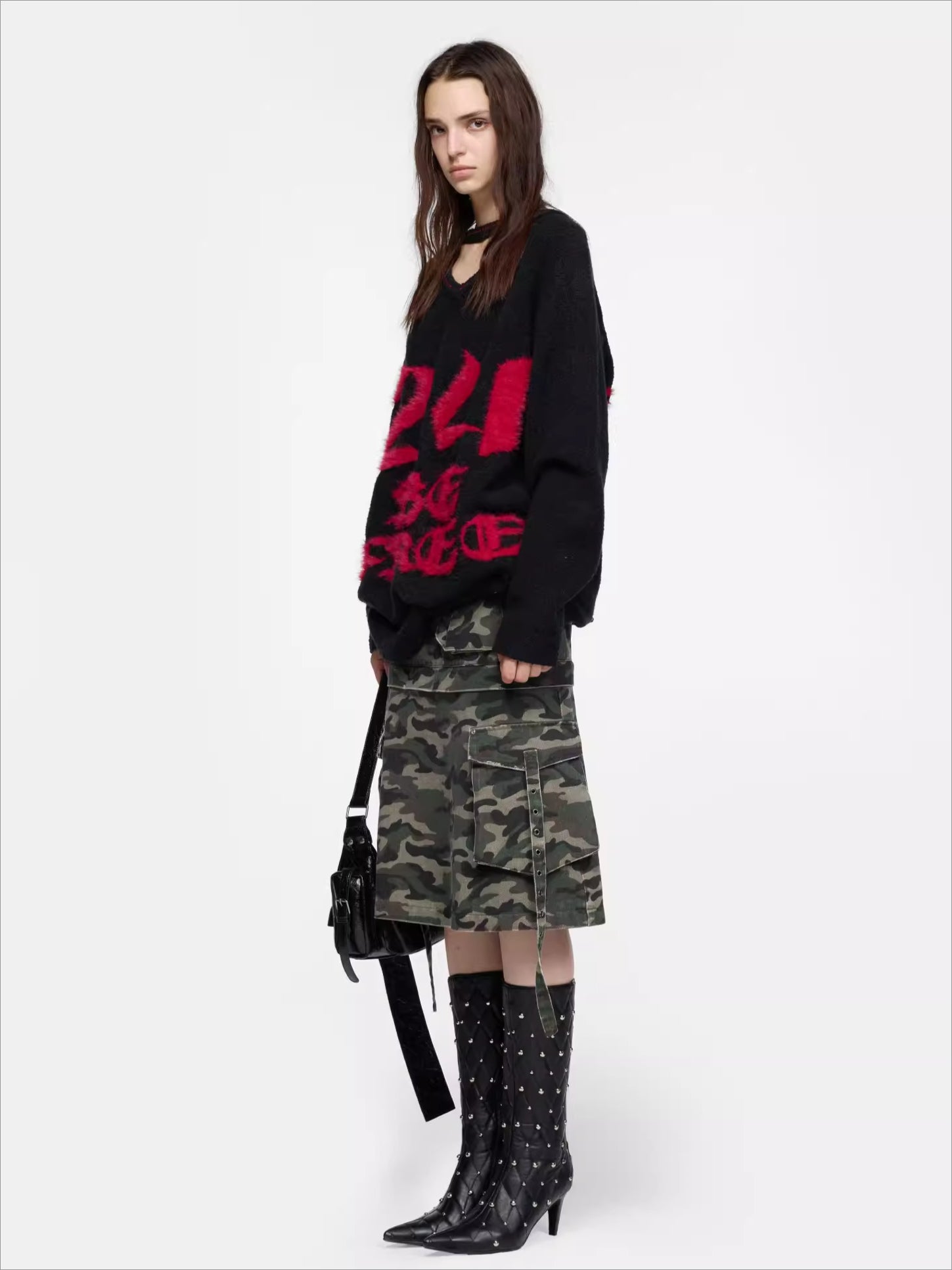 Graphic Oversized Knit Sweater