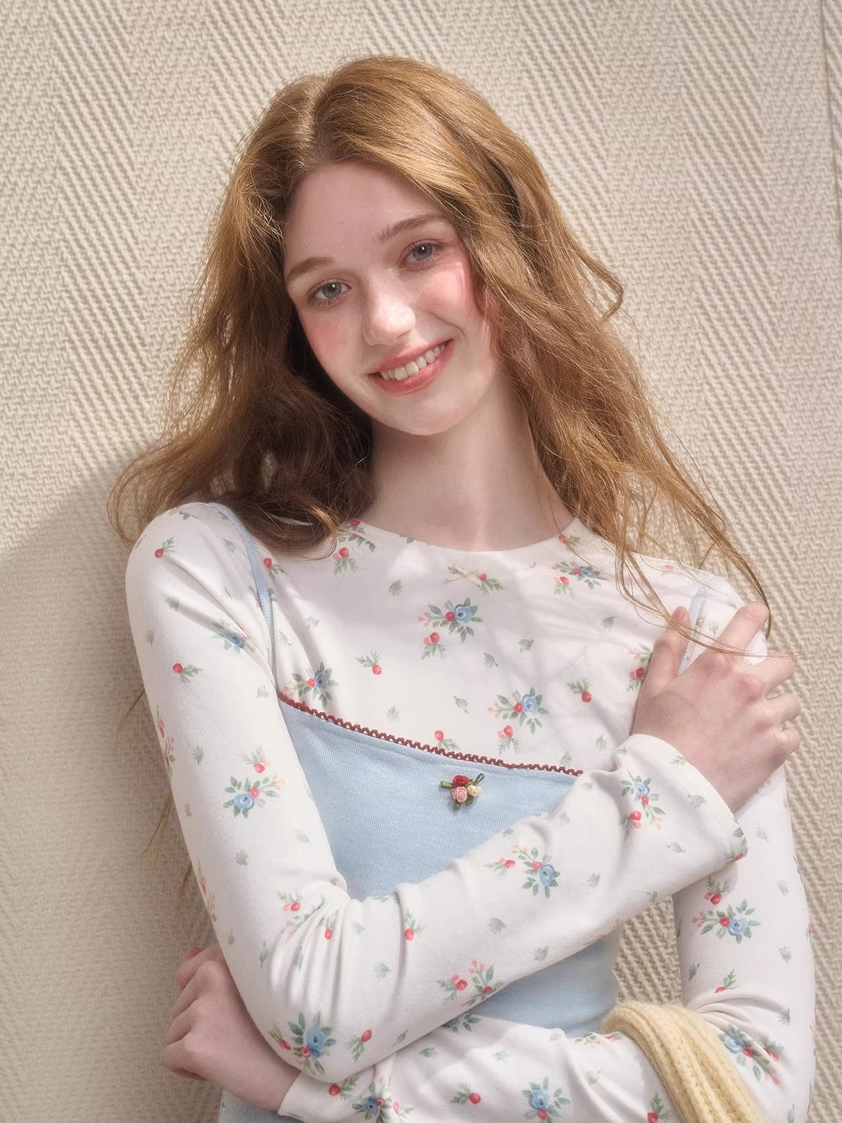 Mediterranean Floral Two-Piece Dress Set