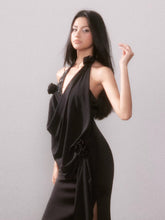 Ouro Shiny Satin Long Dress - CHINASQUAD