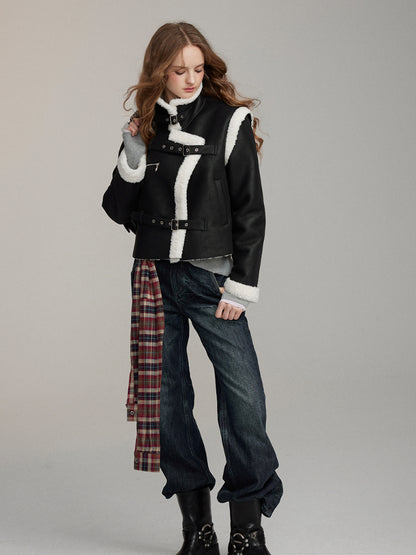 Faux Shearling Short Jacket