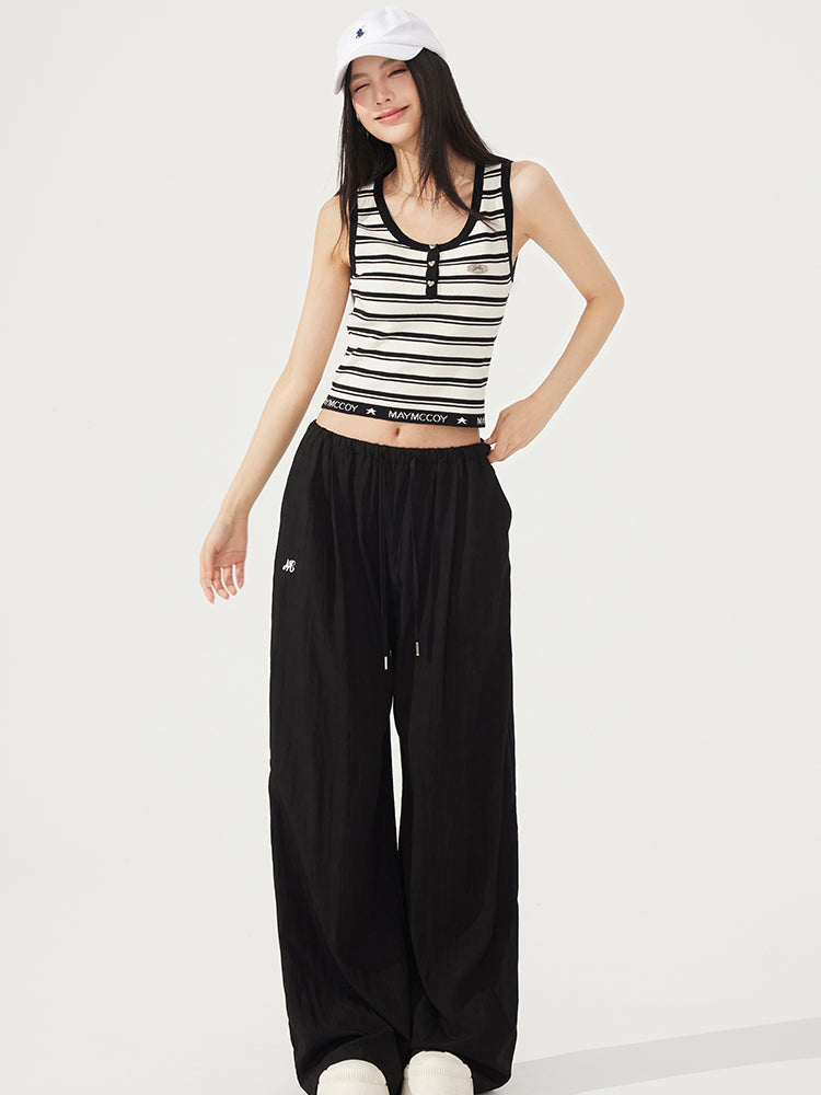 U-neck Striped Knitted Vest - CHINASQUAD