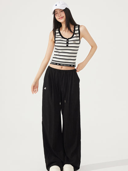 U-neck Striped Knitted Vest - CHINASQUAD