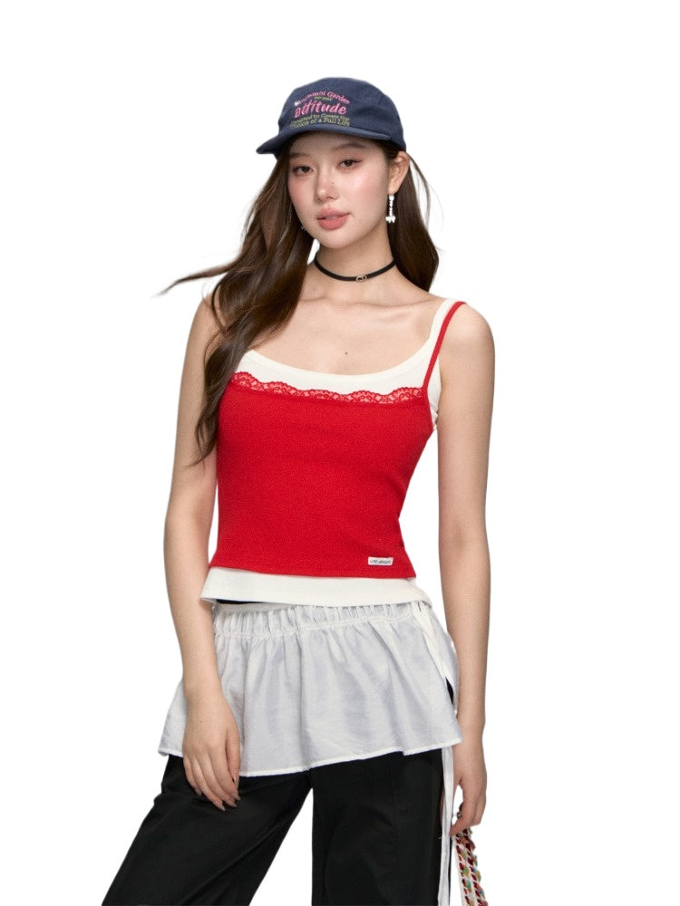 Lace-Trim Layered Camisole