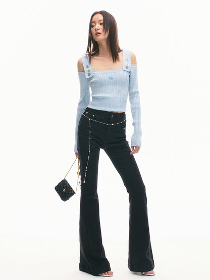 Vintage High-Waisted Skinny Stretch Flared Jeans