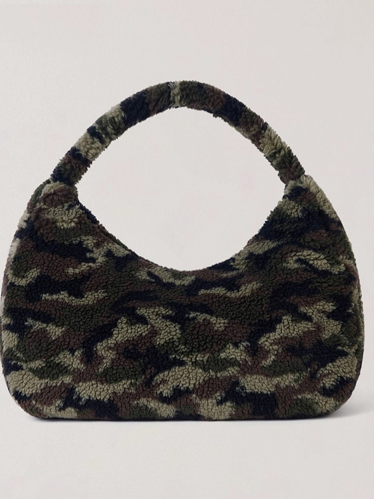 Cross Relic Faux Fur Stone Bag