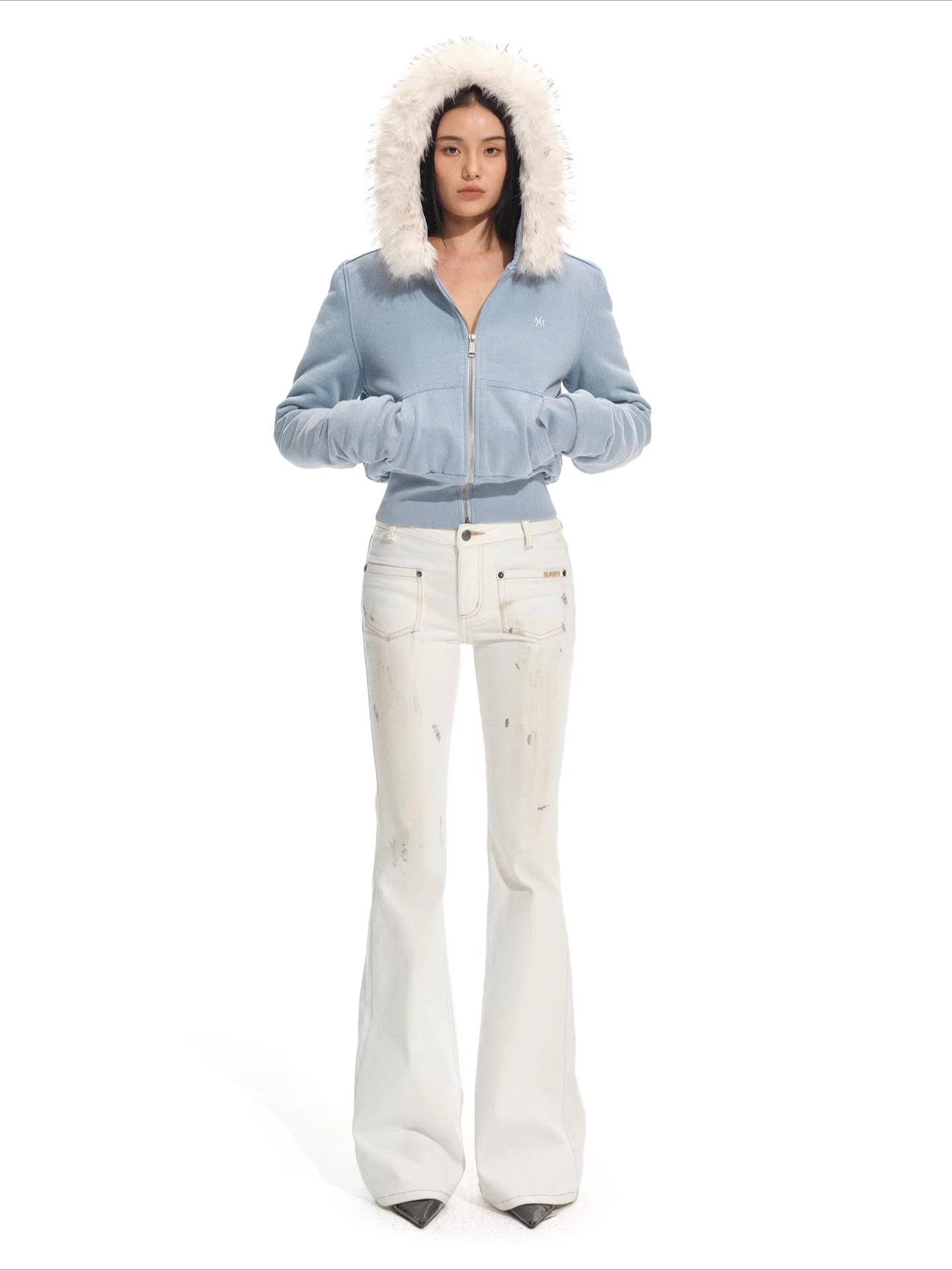 Faux Fur Collar Hooded Cotton Jacket