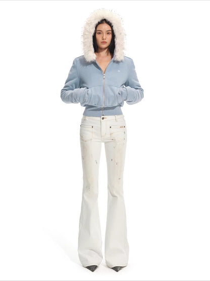 Faux Fur Collar Hooded Cotton Jacket
