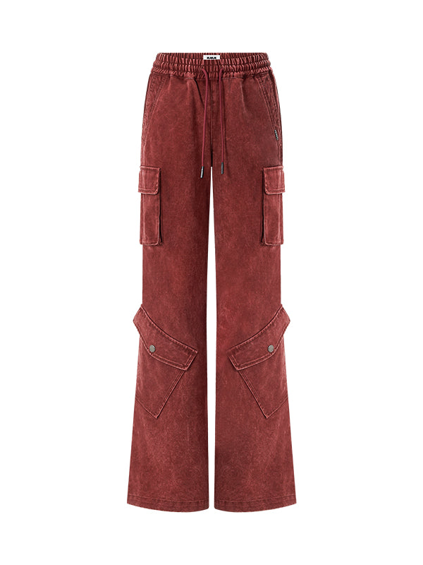 Bordeaux Red Vintage Cargo Pants